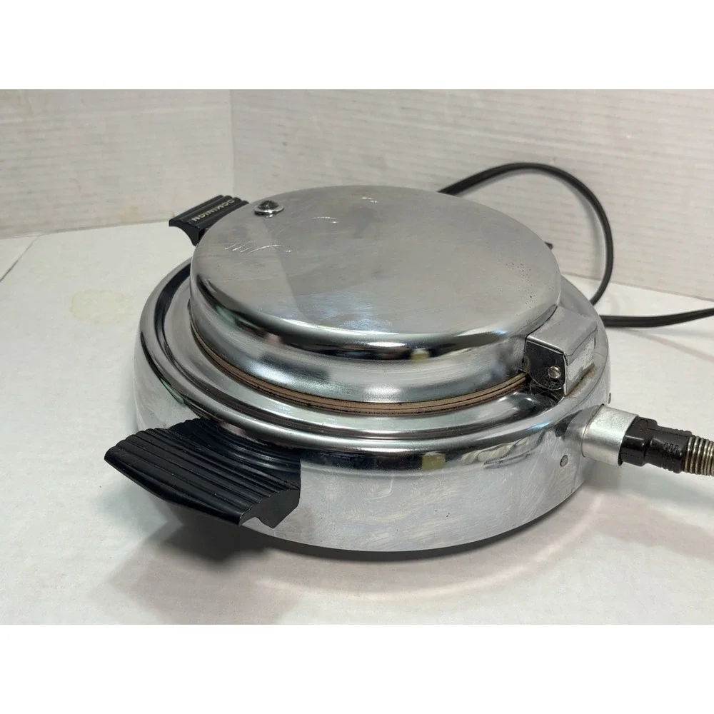 Vintage Dominion 1316 Waffle Maker Chrome Electric‎ Baker USA Tested Works